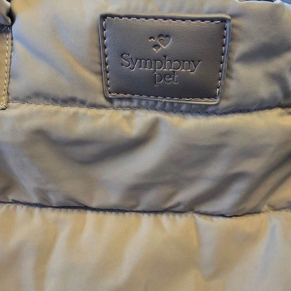 Symphony Pet Small Dog Handbag Carrier‎ Faux Fur Mesh Fabric Gray
